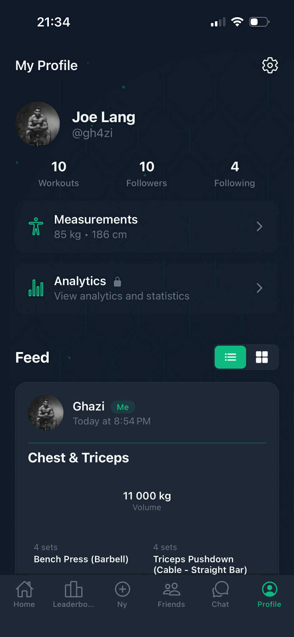 Traino App - Analytics Screen
