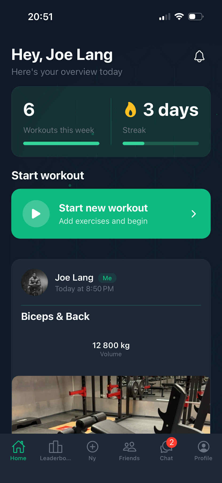 Traino App - Home Screen
